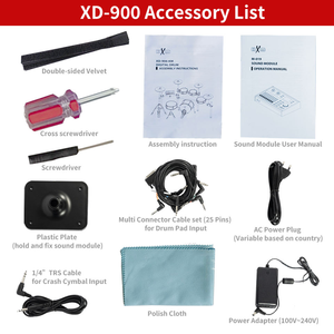 HXM XD-900-KM Professionelles 9-teiliges 820-Ton Elektronisches Schlagzeug-Set 40 Voreingestellte Kits Doppelschichtige Mesh-Trommelfelle Blaues Akustisches Design - Product Image 6