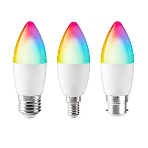 투야 RGB Led 스마트 전구 C37 E27 B22 E14 빛 밝기 조절이 가능한 와이파이 Led 매직 램프 AC85V-265V 알렉사 구글 홈