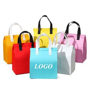 Custom Cooler Bag Waterproof Non-Woven Insulated Delivery Bag Reusable Feature for Thermal Food Items <b>Milk</b> Bread Cake <b>Chocolate</b> - Product Image 1