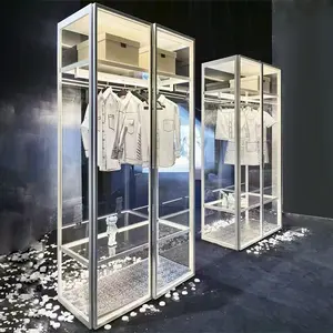 Aluminum exhibition fair exhibition cabinet glass cabinet door light luxury closet home shoes bags display cabinet