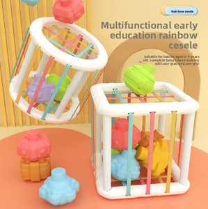 Vendita calda cubo di attività di plastica e Push palle per bambini raffinate capacità motorie giocattoli educativi per la formazione del bambino - Product Image 2