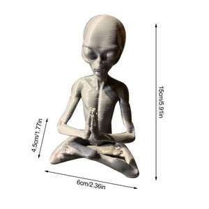 Vente en gros de figurines artificielles faites à la main statue de table extraterrestre en résine décoration de jardin figurines extraterrestres - Product Image 3