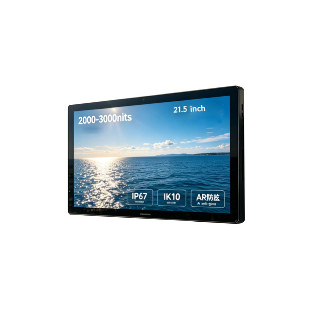 21.5 Inch IP67 2500cd High Brightness Outdoor Display IK10 AR Anti-glare Optical Bonding Ultra Slim Built-In CMS Android 11