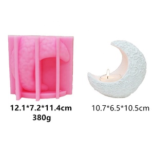 Árabe islámico Eid velas perfumadas en forma de Luna tarro de vela yeso cemento resina adornos artesanías molde de silicona - Product Image 2