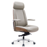 Chaise de bureau de direction en cuir véritable traditionnel de haute qualité, design ergonomique moderne, pivotante, pour visiteurs et conférences
