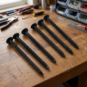 Black Roofing Ring Shank <b>Nails</b> Flat Head <b>Iron</b> for Tile Roofing Construction - Product Image 2