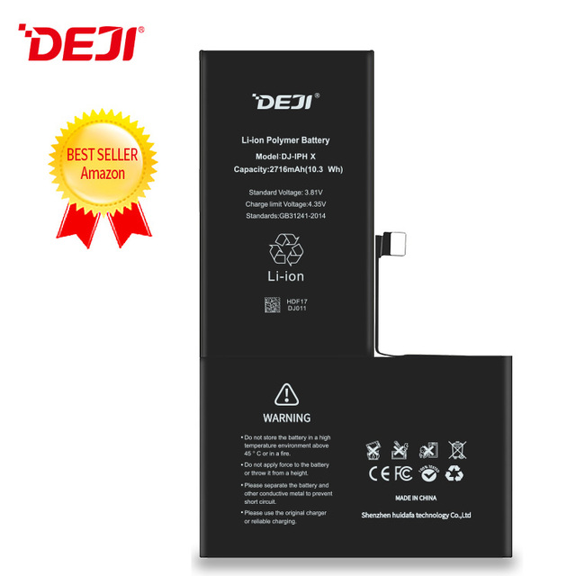 DEJI OEM Battery High Safety Stable Voltage Low Self-Discharge Durable Cell Imported IC No Swelling Sufficient for iPhone X