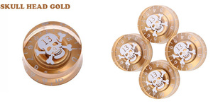 4 boutons de volume et de tonalité en forme de crâne pour guitare électrique et basse, axe de 6 mm, style LP, pièces de rechange - Product Image 4