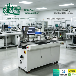Nouvelle machine automatique de fabrication de cartes PVC en ligne avec marquage laser UV, lecture de codes QR, système d'inspection visuelle et PLT pour cartes intelligentes - Product Image 2