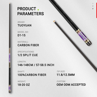 2026 Yeni Gelen Karbon Fiber Bilardo Istakası 18-20 0Z, 11.8mm 12.5mm Uçlu Paslanmaz Çelik Eklemli Tacos İndirimde