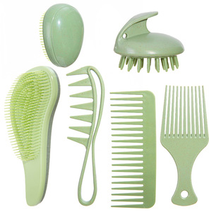Nouveau coffret cadeau de 6 peignes à cheveux avec logo personnalisé, peigne à dents larges, <span class=keywords><strong>brosse</strong></span> à shampooing pour massage du cuir chevel, utilisation écologique - Product Image 4