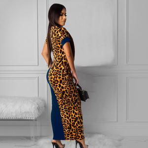 Abbigliamento Casual da <span class=keywords><strong>Donna</strong></span> Primavera Estate 2024, <span class=keywords><strong>Vestito</strong></span> alla Moda con Stampa Leopardata, Abito Lungo - Product Image 3