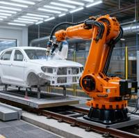 Station de travail robotisée industrielle KUKA KR120 R3200 PA pour la manutention et la palettisation avec fixation à ventouse