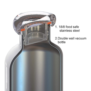 Bouteille d'eau isotherme Topnovo personnalisée en gros pour enfants, en acier inoxydable 18/8 galvanisé avec couvercle - Product Image 2