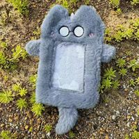 Porte-carte en ciment effet peluche pour cartes photo d'idols, pendentif de présentation et porte-carte d'identité universitaire