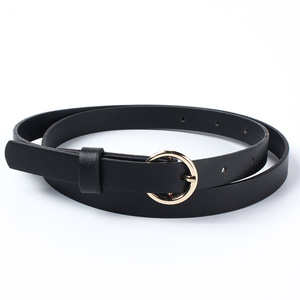 Ceintures fines en cuir PU pour femmes avec boucle dorée, style professionnel, logo personnalisable pour cadeaux d'entreprise - Product Image 4