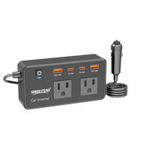 Convertisseur de courant automobile de haute qualité DC 12V vers AC 110V, adaptateur de voiture, chargeur, double prise AC, 200 watts, convertisseur de courant pour ordinateur portable