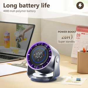 Ventilateur électrique intelligent portable, rechargeable par USB, silencieux, pour bureau ou fixation murale - Product Image 4
