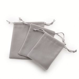 Pochette à cordon en velours de coton à poils courts avec logo personnalisé pour bijoux, emballage cadeau, pochette à cordon en velours écologique - Product Image 2