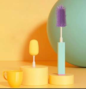 Cepillo para botellas de agua, cepillo para limpiar vasos, esponja de limpieza extraíble para bebé - Product Image 6