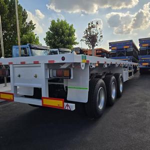 2025 nhà máy mới 20ft <span class=keywords><strong>40ft</strong></span> 45ft giường phẳng bán Trailer với giá thấp 2-3-4 trục phẳng Container Rơ moóc để bán - Product Image 5