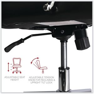 Chaise de travail en cuir Alera Workspace, supporte jusqu'à 275 lb, hauteur d'assise de 18,19 po à 21,93 po, siège et dossier en cuir PU noir - Product Image 2