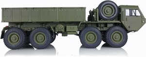 HG P801 1/12 <span class=keywords><strong>8x8</strong></span> Camión <span class=keywords><strong>RC</strong></span> Estilo Militar Estadounidense, Chasis de Metal, 16 Canales, Radio Control Remoto de 2.4G, Modelo de Camión Pesado de Alto Torque para Adultos - Product Image 5