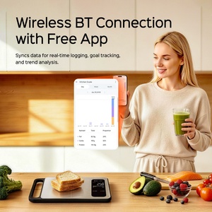<span class=keywords><strong>Balance</strong></span> <span class=keywords><strong>alimentaire</strong></span> de précision Welland avec connexion Bluetooth, intégration d'application, base de données nutritionnelles, pour la pâtisserie, la cuisine et la mesure du poids en cuisine - Product Image 6