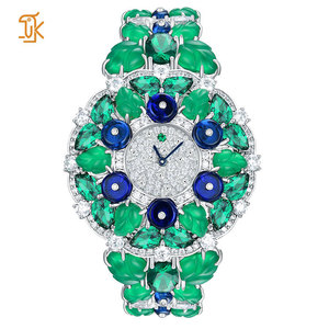 Reloj de Lujo Personalizado con Incrustaciones de Plata S-925, Diamantes y Circonitas, Diseño Elegante, Reloj de Cuarzo Suizo para Mujer - Product Image 1