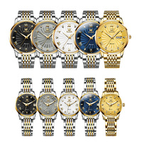 Montre-bracelet intelligente mécanique automatique en acier inoxydable de luxe de marque or avec logo personnalisé sport OEM 6630 OEM bon marché