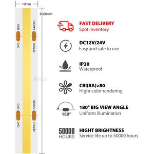 2025ไฟเส้น COB แบบงอได้5มม. 68ลูเมน/วัตต์ใหม่504LED/M DC12V/24V cob ยืดหยุ่นป้ายสัญลักษณ์ตัวอักษร - Product Image 4
