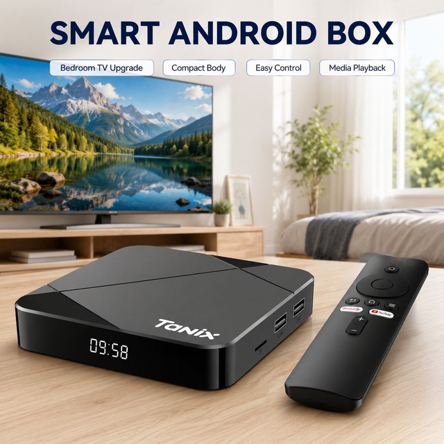 Wholesale Tanix TX5 Android 14 TV Box 4GB RAM 32GB ROM Amlogic S905Y5 AV1 Decoder WiFi5 4K UHD Streaming Media Player
