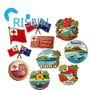 Imán de nevera y pin de solapa con mapa de la bandera de <span class=keywords><strong>Nueva</strong></span> Zelanda y Tonga (Oceania) esmaltado, personalizado, al por mayor, para regalo de recuerdo - Product Image 1
