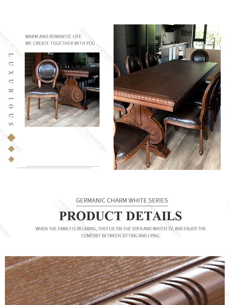 american style country coffee table wooden desktop solid wood oak long square dining table