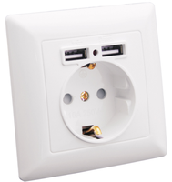 Prise de courant murale standard EU français, Double sortie USB simple, bonne qualité et à bas prix