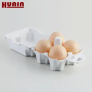 High Quality 4 Holes Egg Clamshell Mold Recycle Egg Tray with sticker