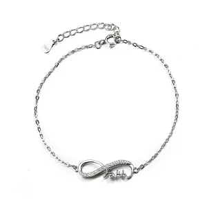 Wholesale Fashion Women's 925 Sterling Silver Letters Bracelet with Infinity