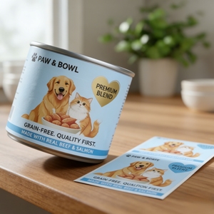 Etiquetas Adhesivas Laminadas Brillantes Personalizadas para Latas de Alimentos para Mascotas, Etiquetas Impresas para Envases de Alimentos para Perros y Gatos - Product Image 6