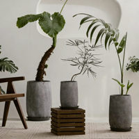 Pots de fleurs modernes en fibre de verre, profonds, grand diamètre, sur pied, pour extérieur, maison et jardin
