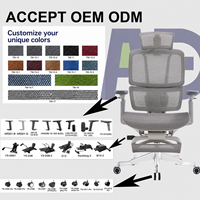 Silla de Oficina Ergonómica de Lujo con Reposabrazos 3D y Almohadilla de PU, Silla de Computadora Transpirable de Malla para Gerentes y Espacios de Trabajo Corporativos