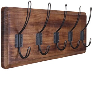 Wooden Wall Mounted Coat <b>Hooks</b> With <b>Shelf</b> Rustic Style Durable Storage <b>Hooks</b> For Entryway Or Hallway - Product Image 5