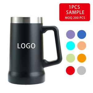 Mug à bière Wahei <span class=keywords><strong>Freiz</strong></span> 700 ml en acier inoxydable noir avec maintien au chaud et au froid pour le cyclisme Hooray ME-7505 - Product Image 1