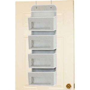 Over Door/<b>Wall</b> <b>Mount</b> 4-Tier Clear Window Pocket Multifunction Storage <b>Shelf</b> Gray Hanging Waterproof PVC Foldable (1 Pack-Grey) - Product Image 4