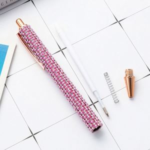 Stylos à bouton-poussoir mignons avec perles - Stylos à bille en métal multicolores pour étudiants et cadeaux promotionnels - Product Image 4