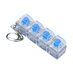 Fidget Cube 4 Key Linear, jouet anti-stress, porte-clés transparent en plastique, unisexe, de 8 à 13 ans - Product Image 1