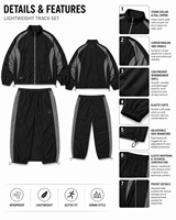 Ensemble coupe-vent pour homme sur mesure, veste zippée en nylon et pantalon de jogging en nylon, survêtement pour homme