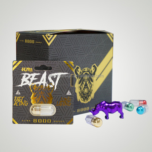 One-Stop Custom Rhino <b>Pills</b> Packaging Set with Blister Card Paper Box and Empty Capsule <b>Bottle</b> Wholesale - Product Image 3