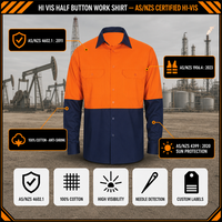 Kemeja Kerja Setengah Kancing Hi Vis Australia, Diskon Besar