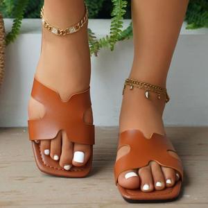 French style outdoor cool <b>slippers</b> for women in the summer of 2025, new one-piece <b>slippers</b> - Product Image 3