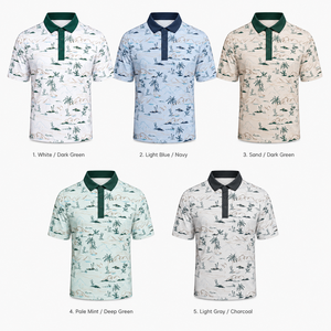 Camiseta de Polo de Golf con Diseño de Paisaje Desértico Personalizado para Hombre, Estampado Resort, de Secado Rápido, Elástica, Fabricante OEM de Marca Privada - Product Image 2